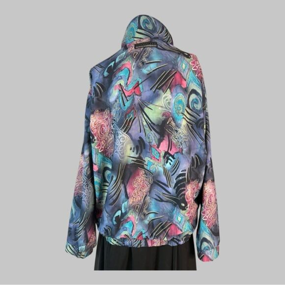 Vintage 90s Forrester’s Windbreaker Jacket – Bold Abstract Print (Made in USA) - Picture 2 of 7